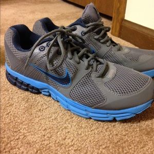 Grey and Blue Nike Tennis Shoes!