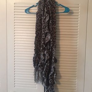 Cozy black and gray scarf.