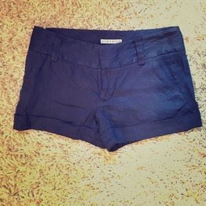 Alice and Olivia Navy Fabric Shorts