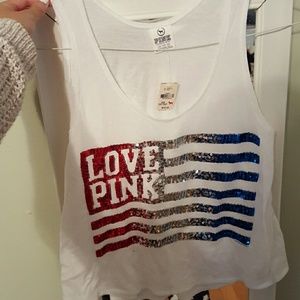 Pink American flag tank