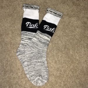 Pink VS knee high socks