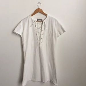 Reformation Dresses - Reformation white lace up Caroline mini dress Reformation Dresses - Reformation white lace up Caroline mini dress
