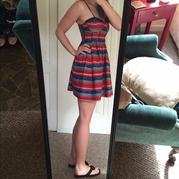 ✨SOLD✨ Multicolored striped dress Band of Gypsies - Picture 2 of 3