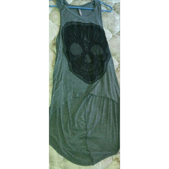 High low skeleton blouse