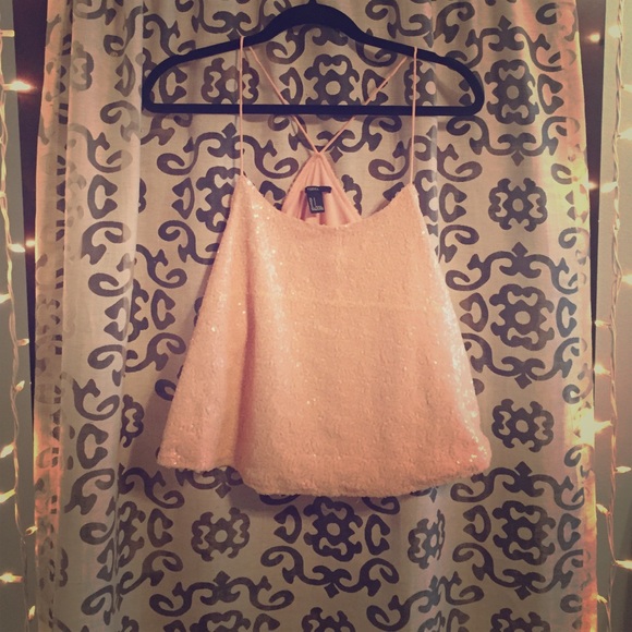 Light pink sequin top
