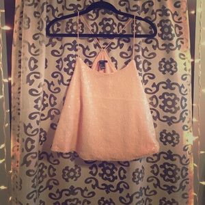 Light pink sequin top