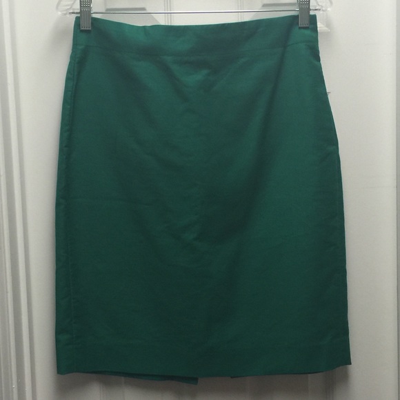 J. Crew No. 2 Pencil Skirt in Double Serge Green
