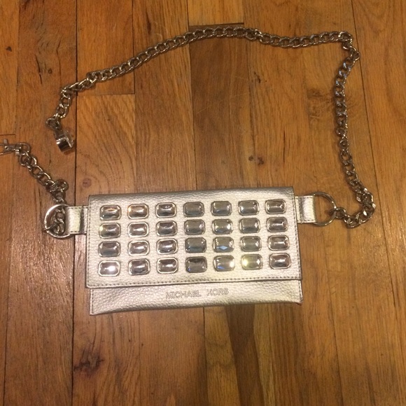 silver michael kors bag