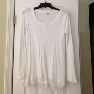 White Long Sleeve Thermal Top