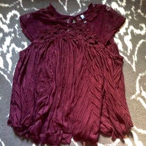 FREE PEOPLE baby doll flowy top BEAUTIFUL! Size L