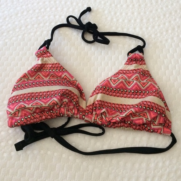 Patterned string bikini top