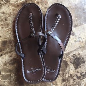 leather flip flops (Abercrombie kids)