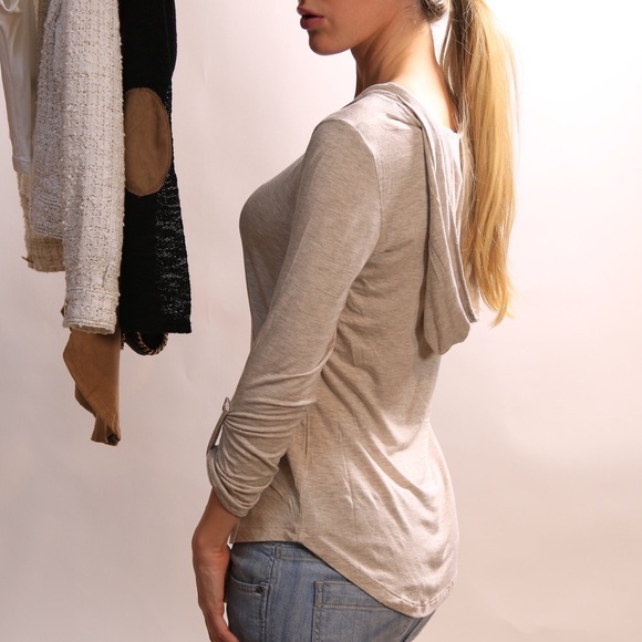 SOLD OUT Cozy Oatmeal Hoodie Top - Picture 3 of 4