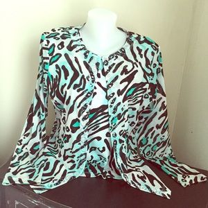 Two piece animal print set.