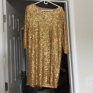 Gold sparkly holiday dress