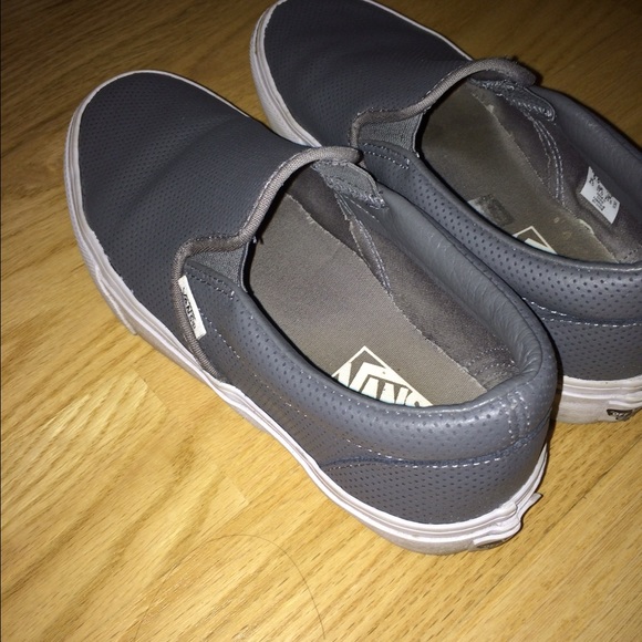 VANS grey perforated leather