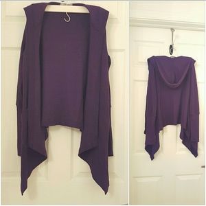 OLIVIA MOON Thermal Knit Hooded Cardigan