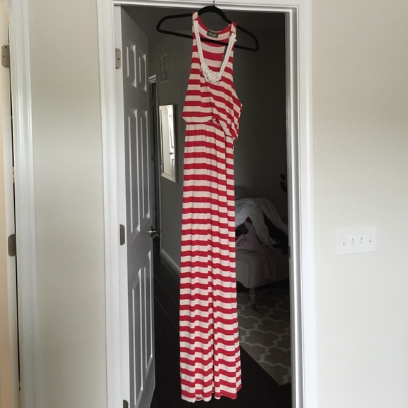 Nautical style maxi dress