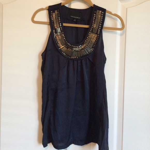 Navy Blue Top with embellishments