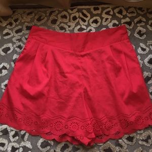 High Waisted Shorts Red