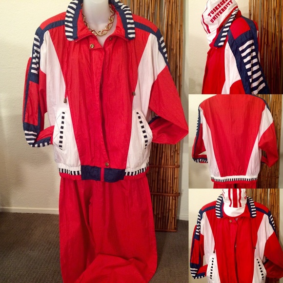 Vintage Red, white & blue Track Suit!