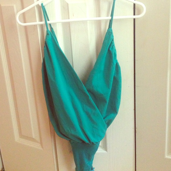 Teal sexy chic top