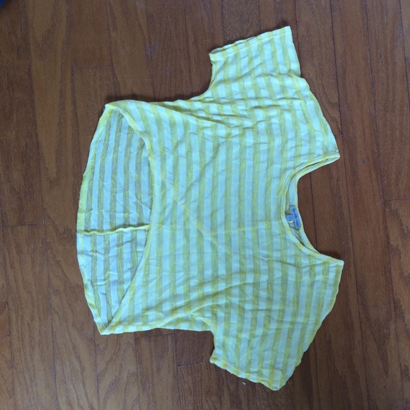 Yellow striped crop top
