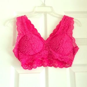 Pink lace bralette