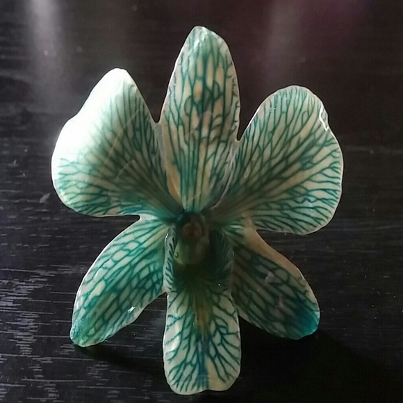 Blue orchid resin pendant