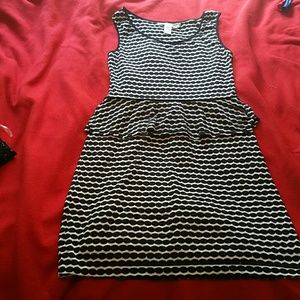Peplum black and white dress