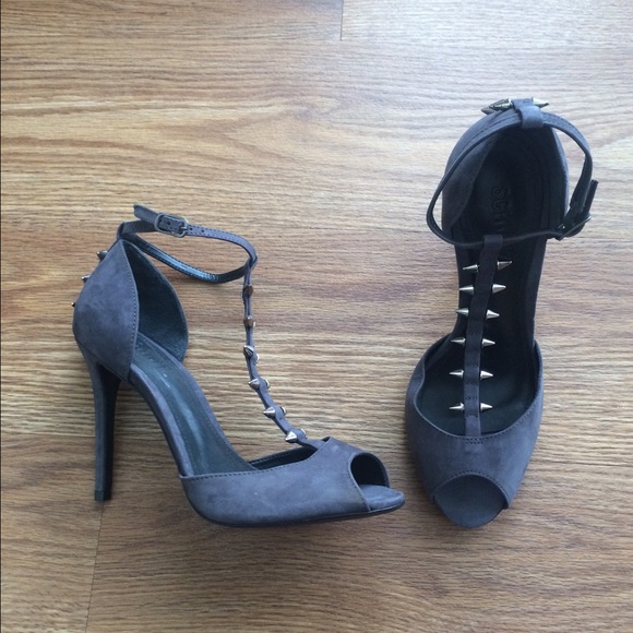 Schutz grey spiked sandals