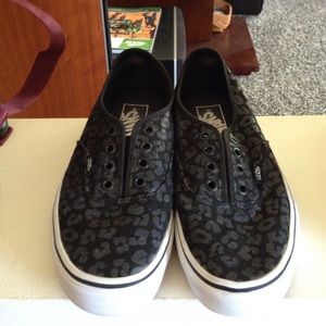 Black, cheetah print vans