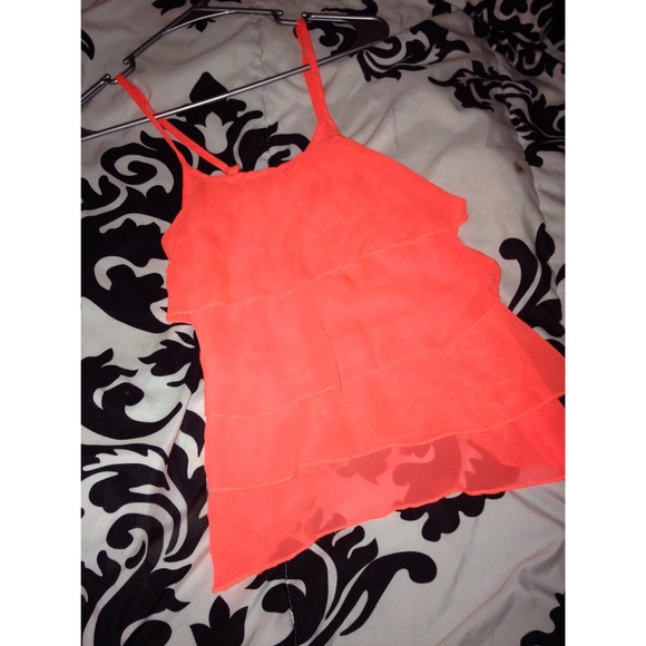 neon coral cami/tank top.