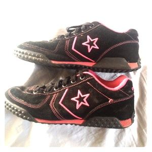Converse black and pink sneakers