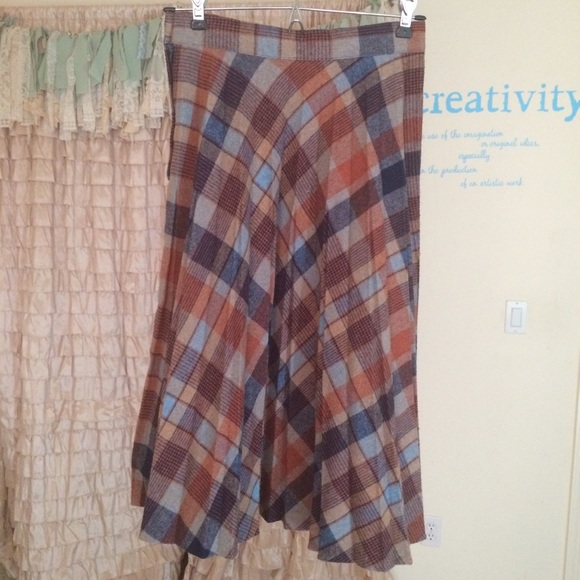 Vintage pleaded plaid Skirt