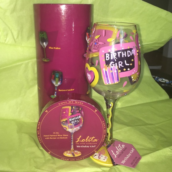 NWT Lolita Birthday Girl Wine Glass 🍷