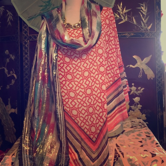 Short Kaftan Orange , white Design