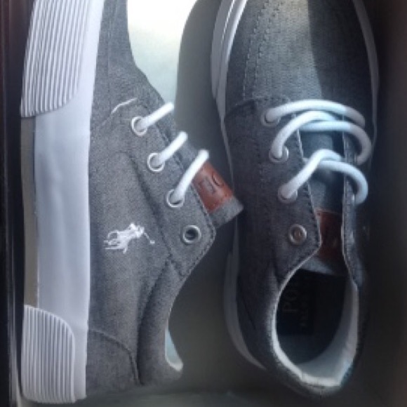 Boys kids size 12 Ralph Lauren Polo Grey shoes