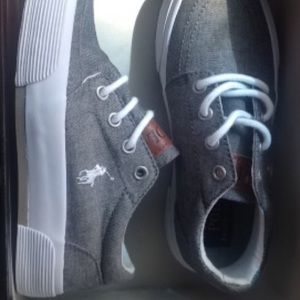 Boys kids size 12 Ralph Lauren Polo Grey shoes