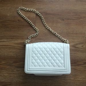 Forever 21 white quilted bag