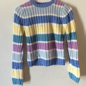 Color blocked cropped sweater