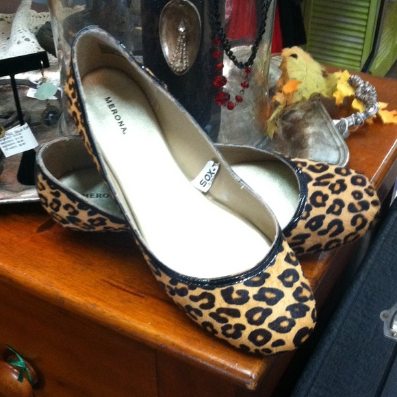 🍁 Calf Fur Leopard Print Flats 🍁