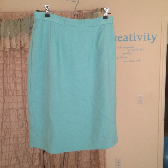 Vintage teal pencil skirt