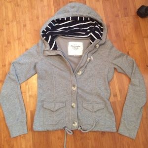 A&F grey zip up jacket