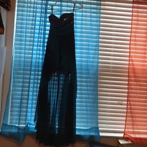 Sequined Blue Homecoming dress with tail