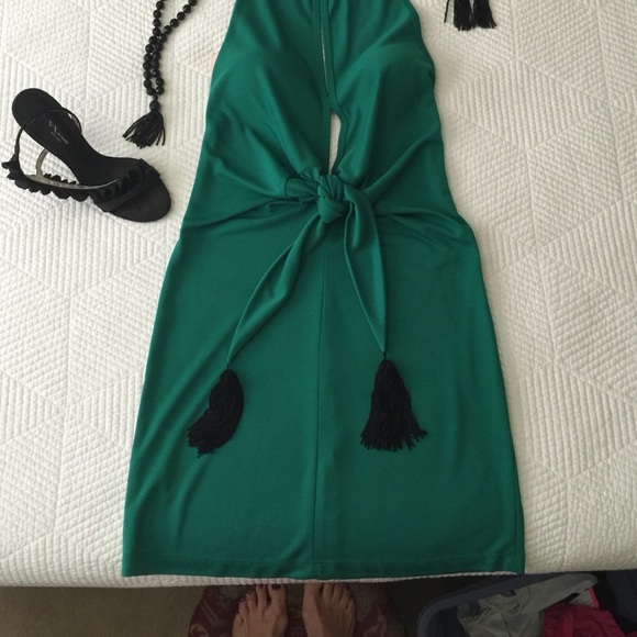 BCBG cocktail dress, plunging neckline