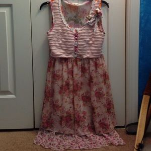 A rosy pink floral dress.