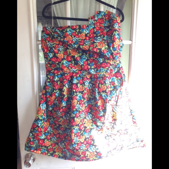 Floral Torrid Strapless Dress