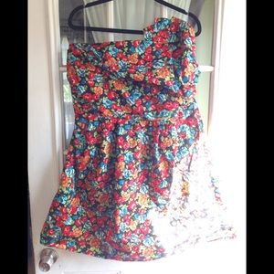 Floral Torrid Strapless Dress