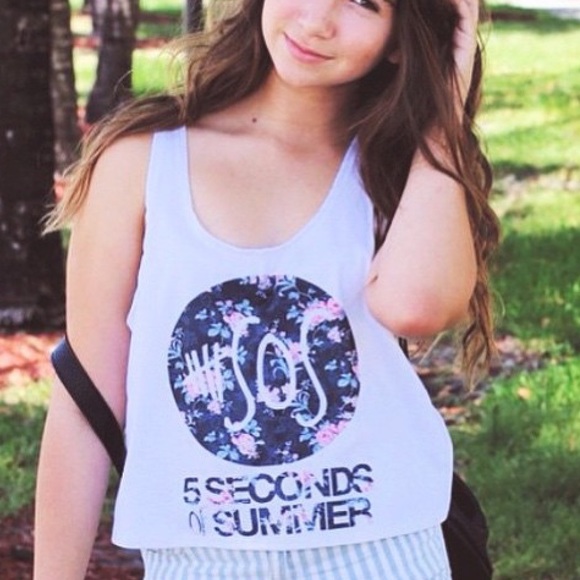 5SOS Floral Cropped Tank